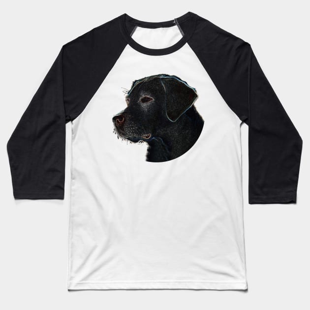 Dog Line Art Drawing Baseball T-Shirt by Alex